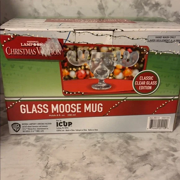 ICUP National Lampoon's Christmas Vacation Griswold Clear Glass Moose Mug 8 oz - Picture 2 of 3